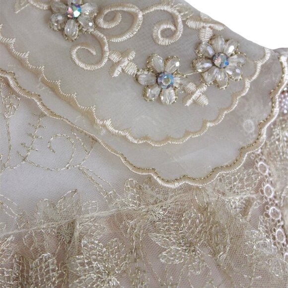 Lace Tiered Mini Dress in cream - Picture 5 of 5